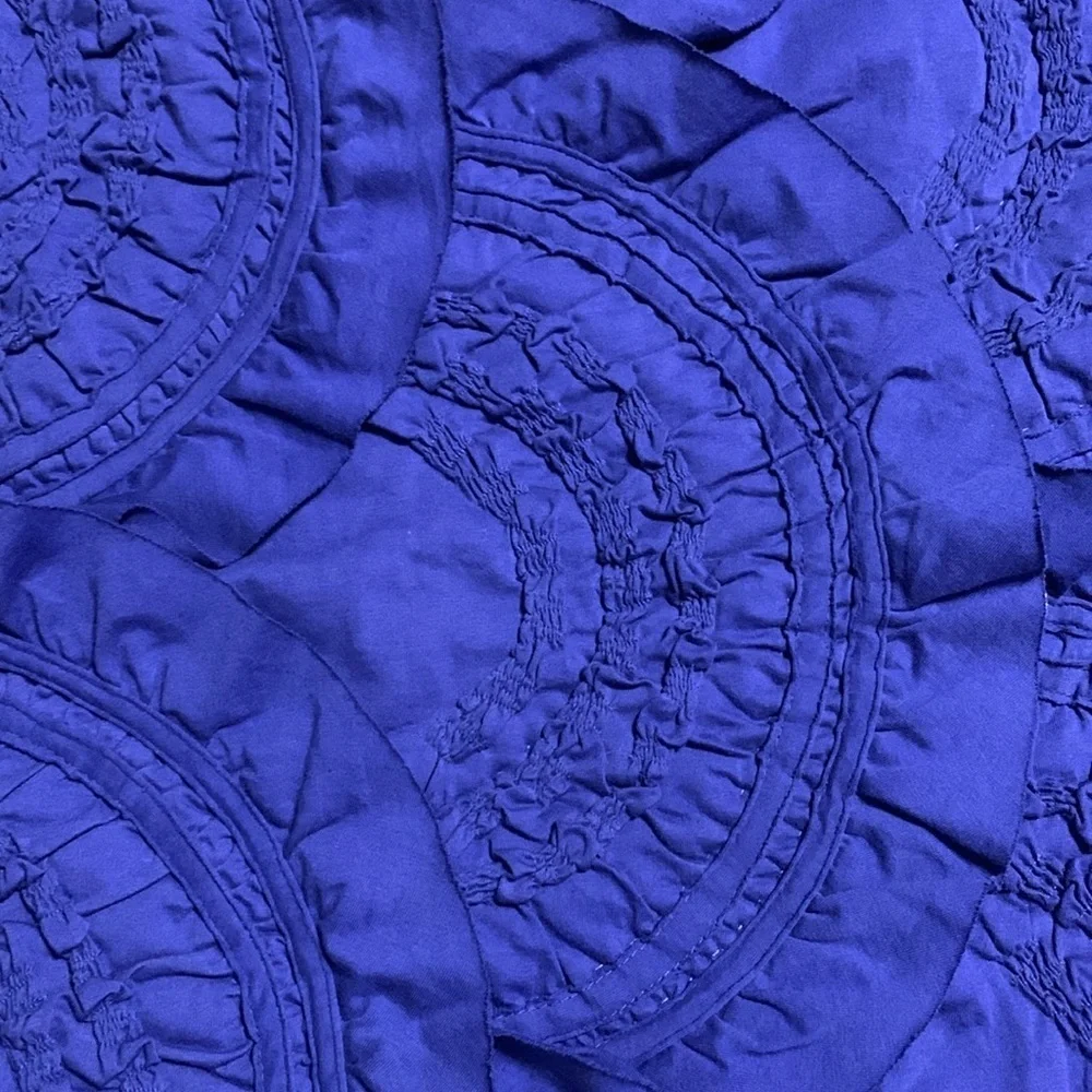 Anthropologie Textured Blue Euro Sham 26X26 Inches Bohemian Rustic